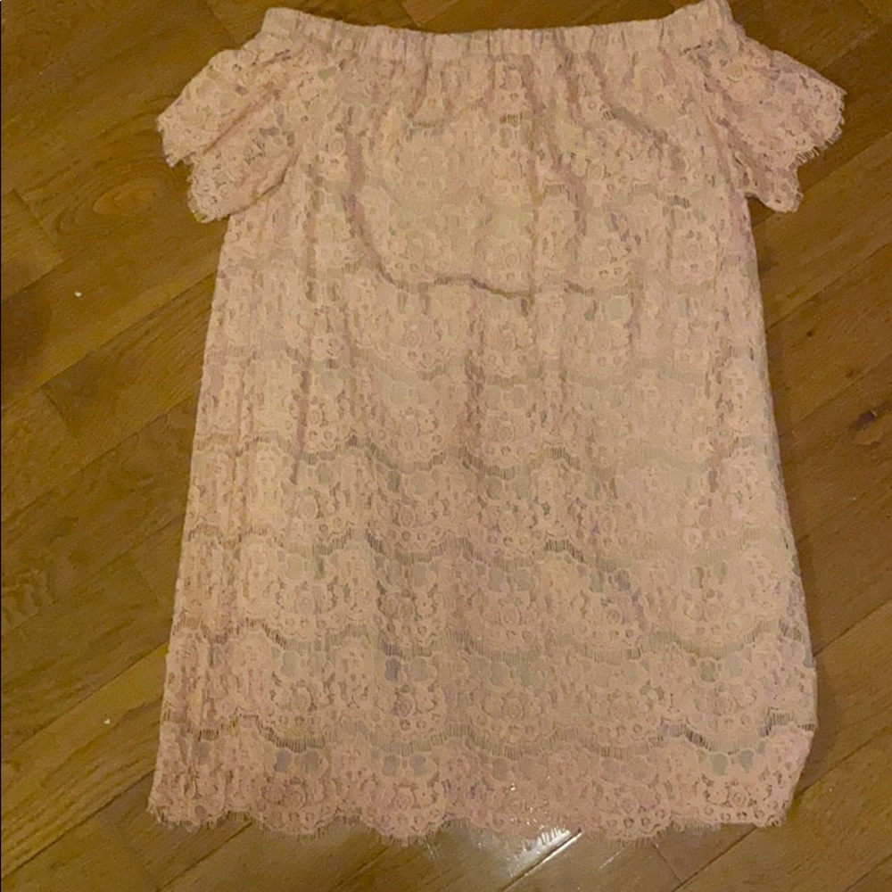 Strapless Pink Lace Dress